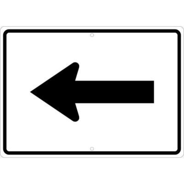 National Marker Co NMC Traffic Sign, Auxiliary Arrow Left, 15in X 21in, White TM502J